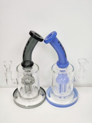 Flame Glass 9.5" Matrix Perc w/ Angled Mouth Piece