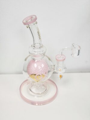 Diamond Glass 8" The "Golfer's Delight" Glass Dab Rig (Pink)
