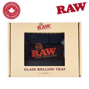 Raw Mini Glass Rolling Tray Black