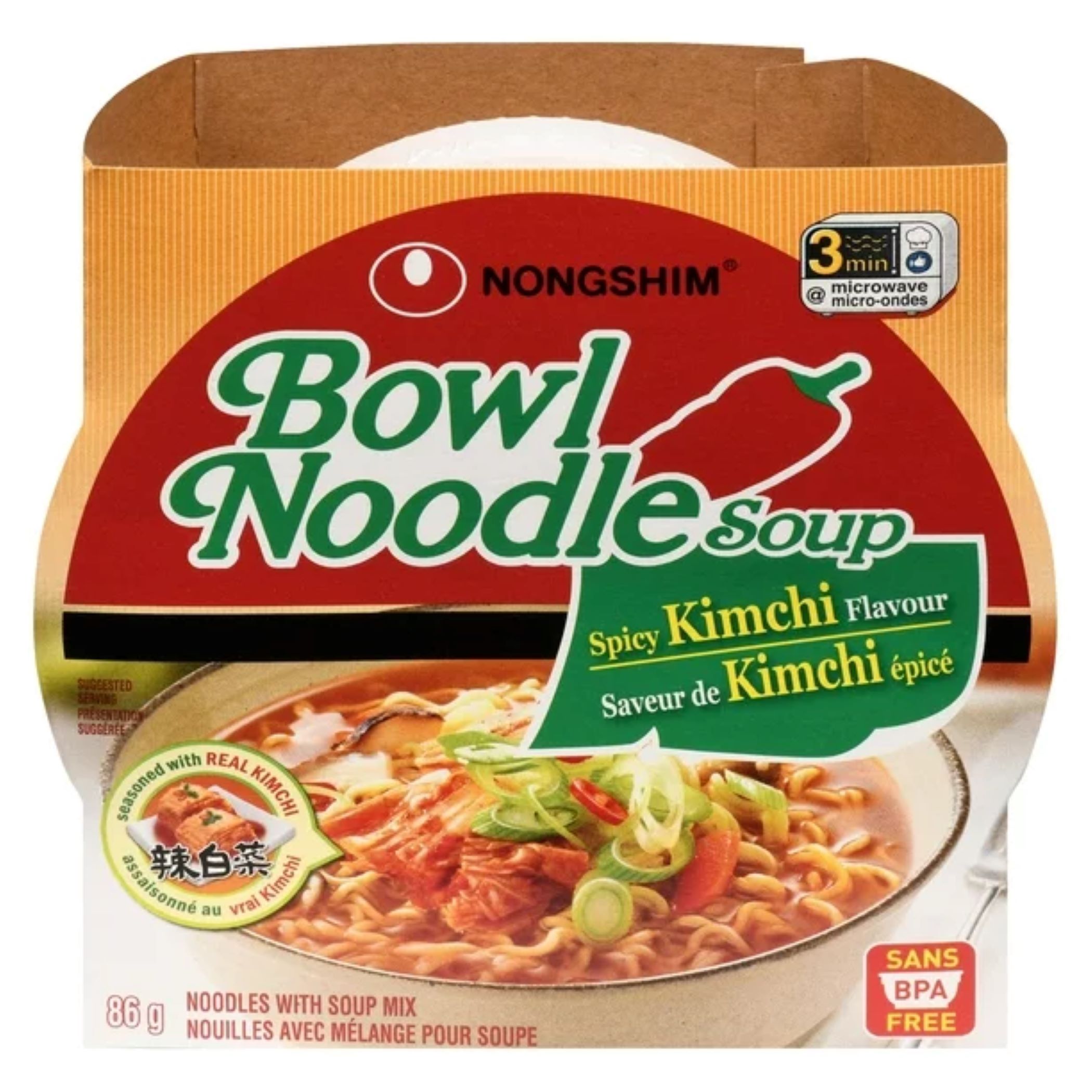 Nongshim Kimchi Bowl Noodle Soup 86g