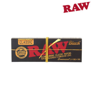 RAW BLACK 1 1/4 CONNOISSEUR PAPERS w/TIPS