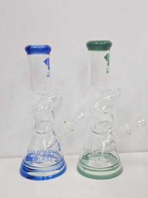 Diamond Glass 10" ZigZag Bong