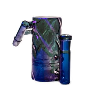 Red Eye Tek® 14mm 45 Degree Metallic Blue Mettalic Terminator Twist Tube Ash Catcher