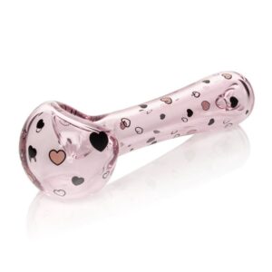 Red Eye Glass® 4.5" Floating Hearts Spoon Hand Pipe